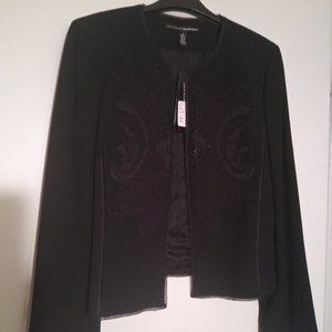 Black Embroidered Classic Evening Jacket